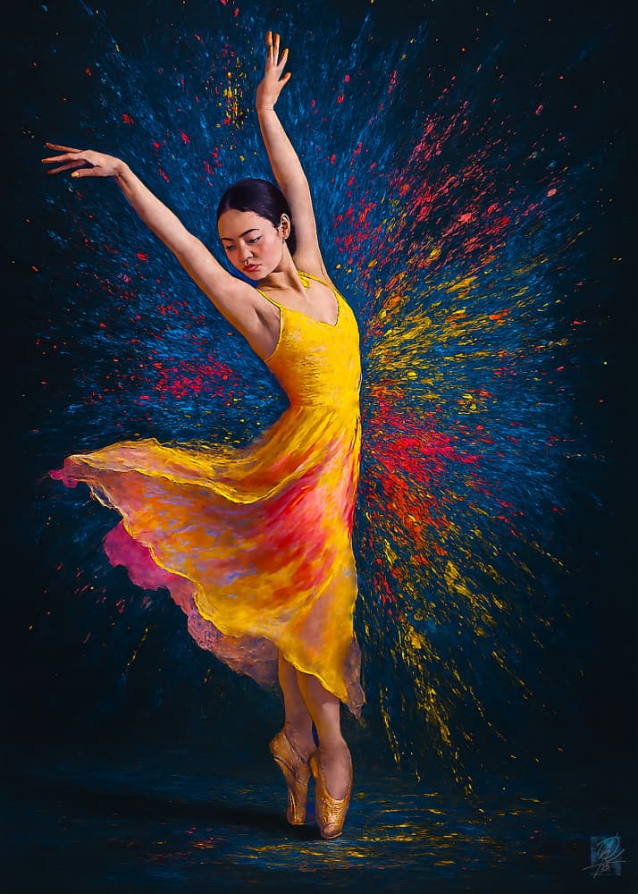 Colorful Ballet Dancer by Osvaldo Russo — canvas wall art