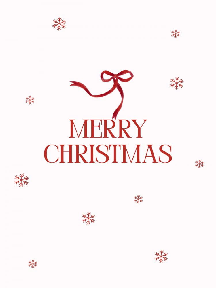 Merry Christmas Ribbon by Elizabeth C — canvas wall art