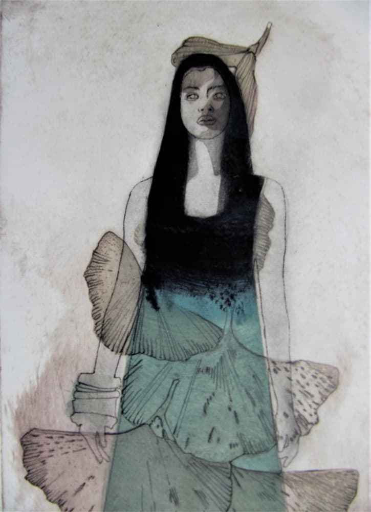 Ginkgo Woman Portrait by Doris Schmitz — canvas wall art