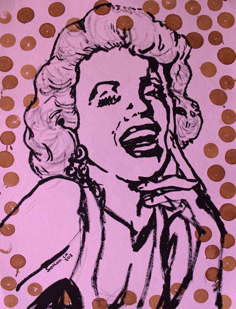 Laughing Pop Art Woman by Santhosh ch — canvas wall art