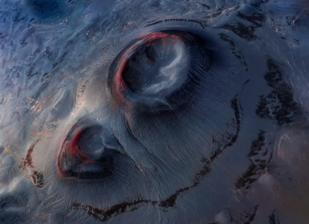 Icy Red Craters by Hanping Xiao — canvas wall art