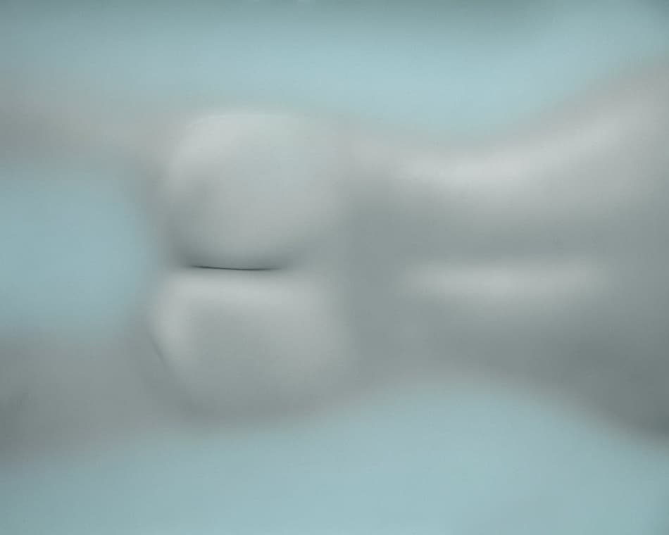 Soft Blue Abstract Body by Mel Brackstone — canvas wall art