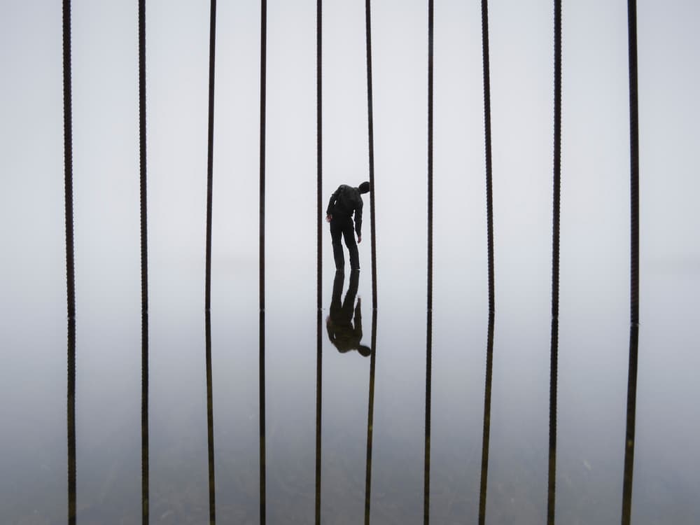 Figure In Deep Reflection by Leszek Paradowski — canvas wall art