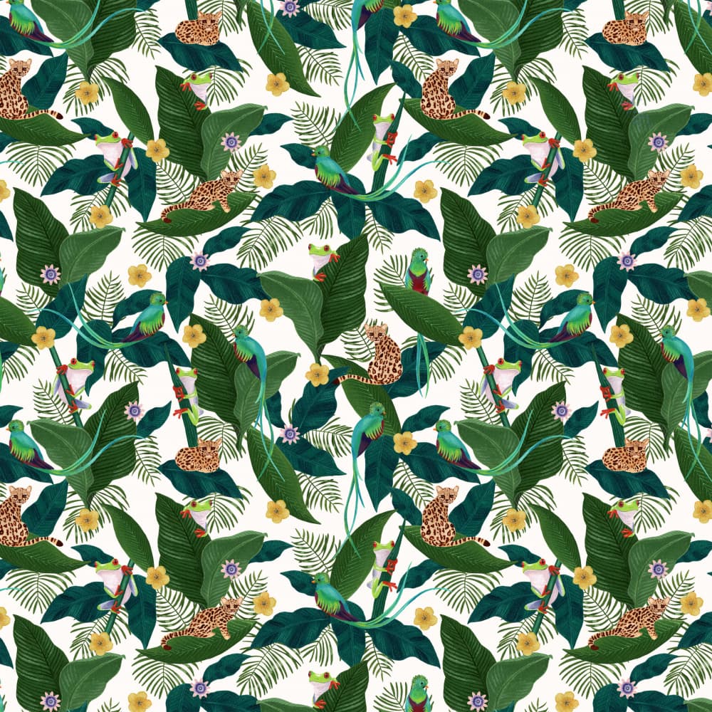 Vibrant Jungle Animals by Julie Lesouef — canvas wall art
