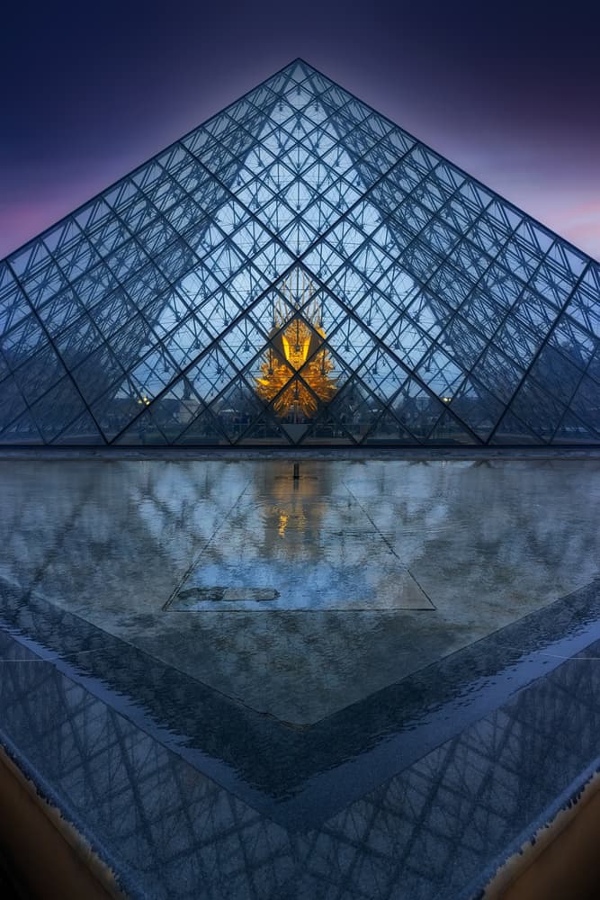 Paris Pyramid Reflection by Jorge Lopez Noval — canvas wall art
