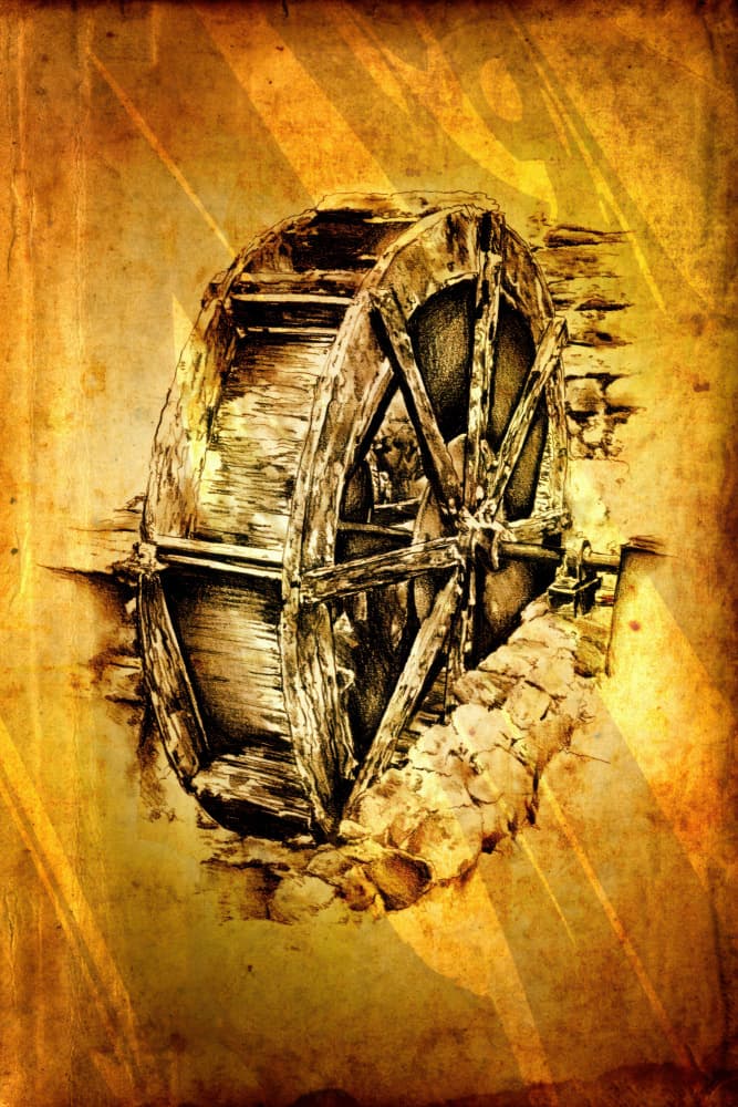Vintage Water Wheel by Rafal Kulik — canvas wall art