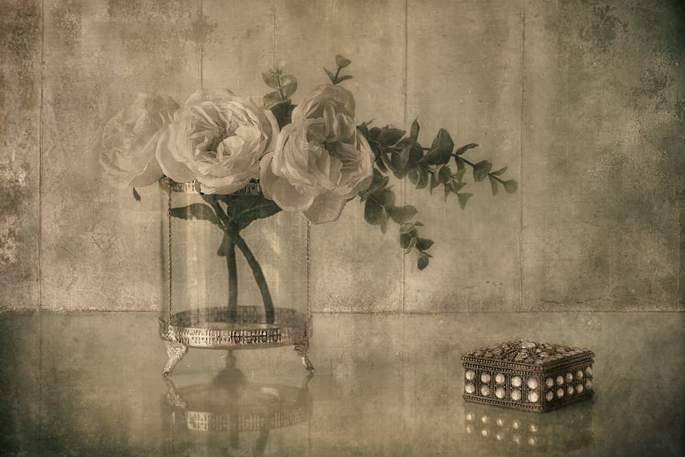 Elegant Rose and Keepsake by Elena Arjona — canvas wall art
