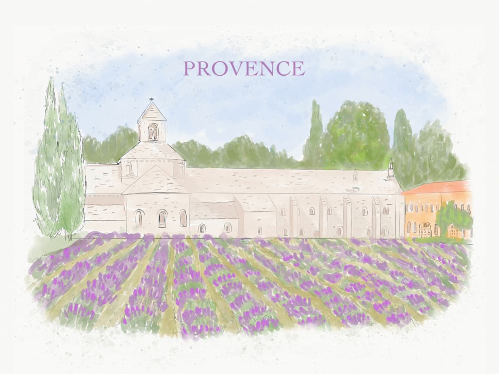 Provence Lavender Abbey by Aliya Putrus — canvas wall art