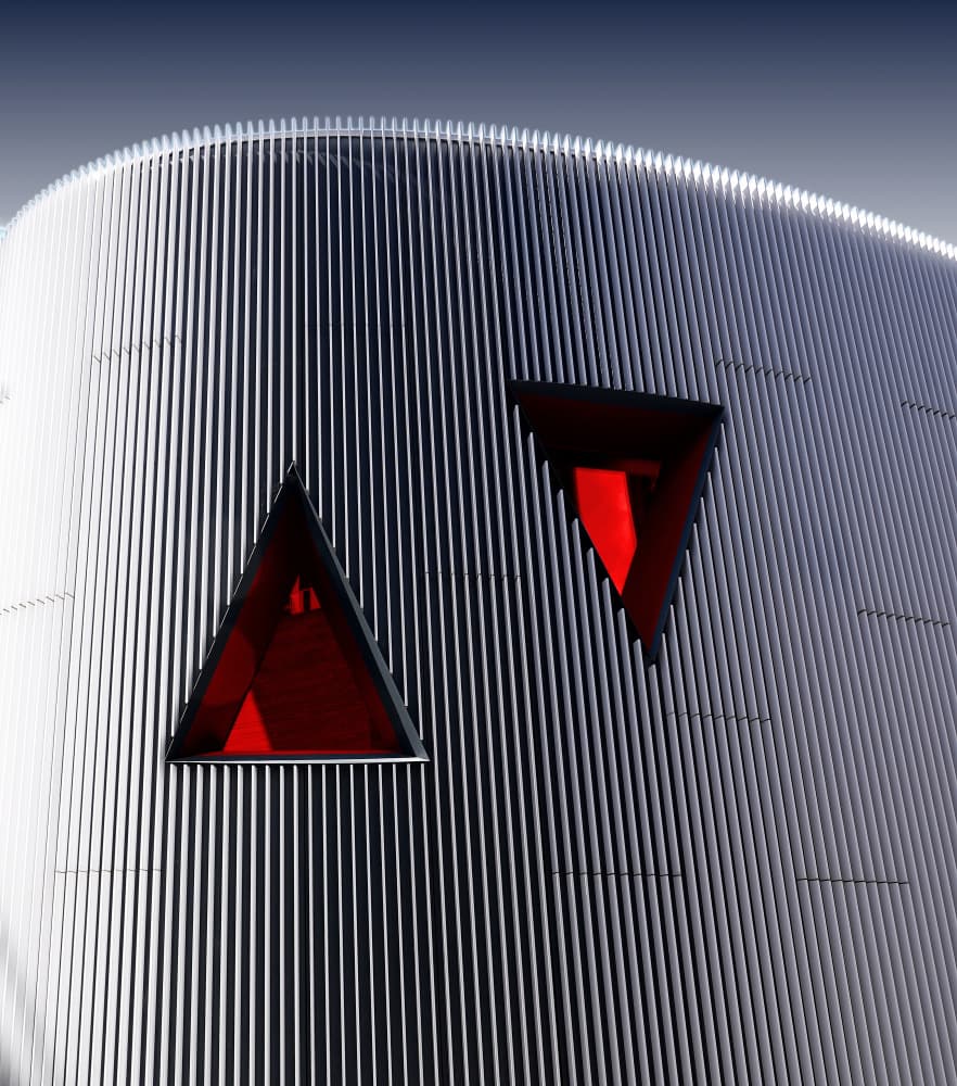 Geometric Building Facade by Erhard Batzdorf — canvas wall art