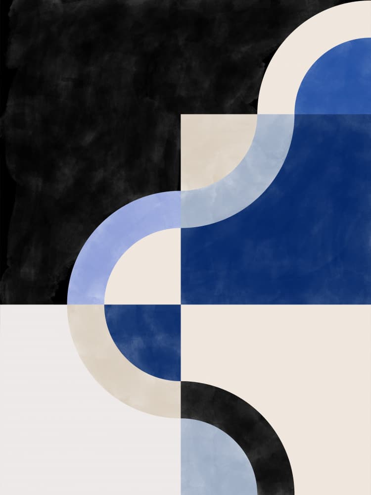 Abstract Curves Flow by Elena Ristova — canvas wall art