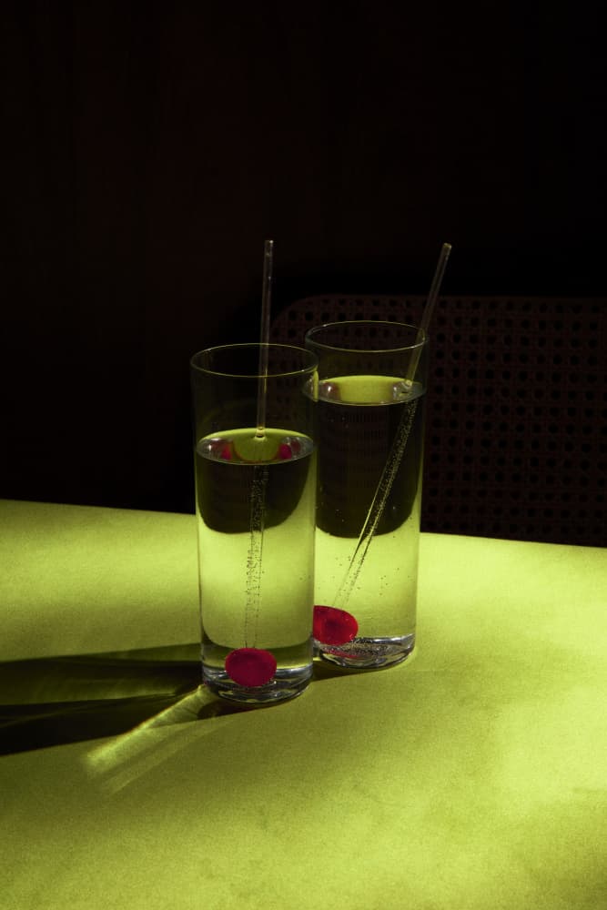 Two Cherry Drinks by Julia Ramiro — canvas wall art