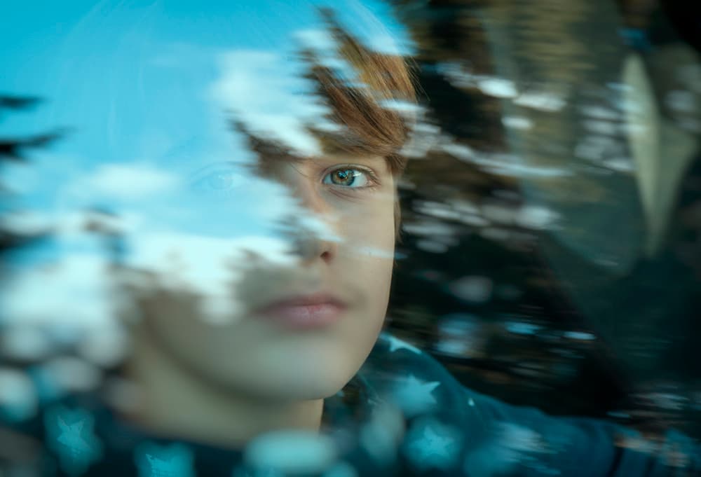 Boy's Reflective Gaze by Nikki Georgieva V E G A N I K — canvas wall art