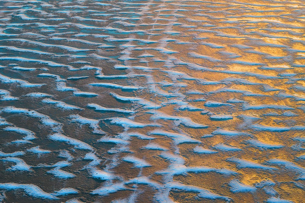 Golden Blue Ripples by Mei Xu — canvas wall art