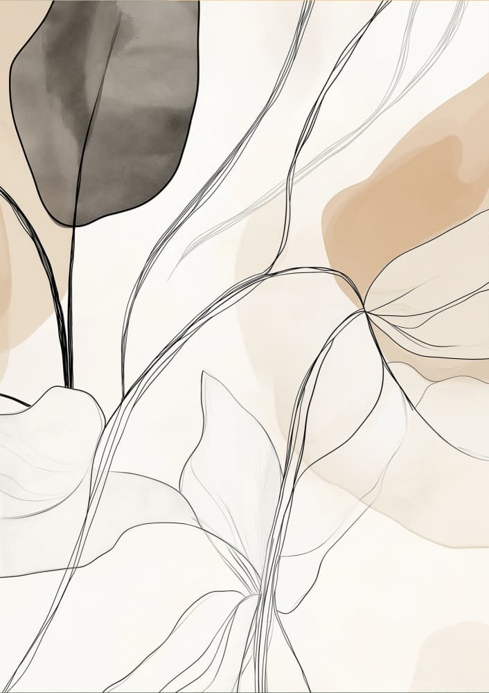 Flowing Abstract Leaves by SHANDU — canvas wall art