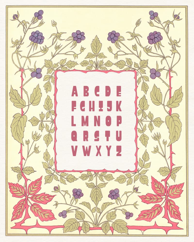 Botanical Alphabet Frame by Wild Violets — canvas wall art