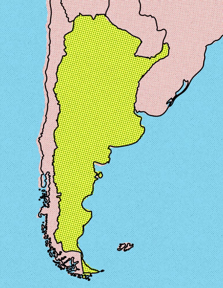 Argentina Map Outline by Nicholas — canvas wall art