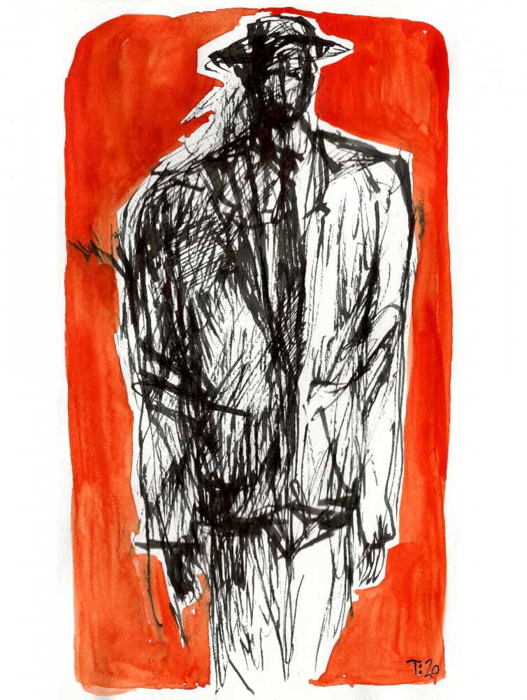 Mysterious Man In Hat by Tore Bahnson — canvas wall art