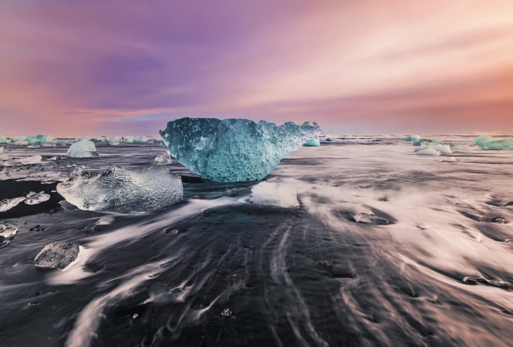 Colorful Ice Beach Sunset by Wei (David) Dai — canvas wall art