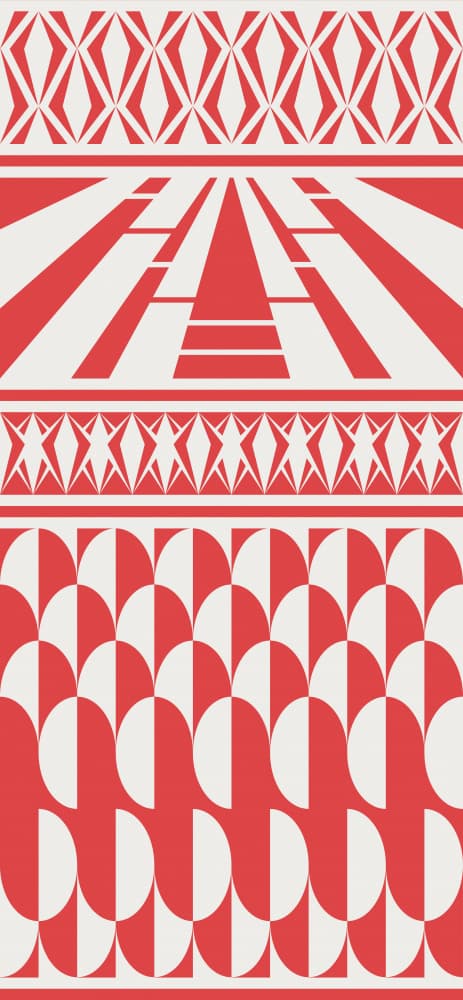 Geometric Red Patterns by Annick — canvas wall art