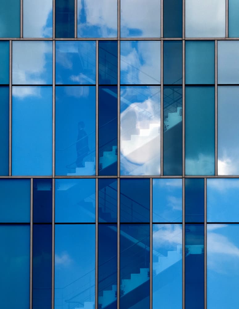 Blue Glass Reflections by HAN dong hee — canvas wall art
