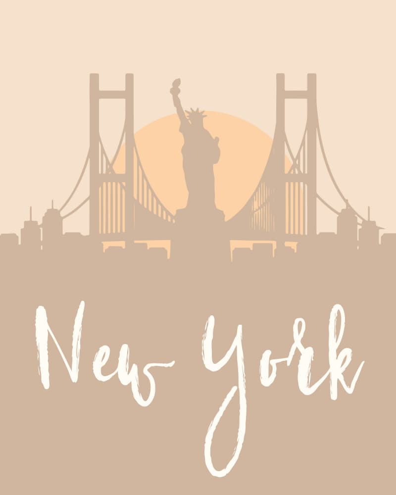 New York Sunset Silhouette by Emiliano Deificus — canvas wall art