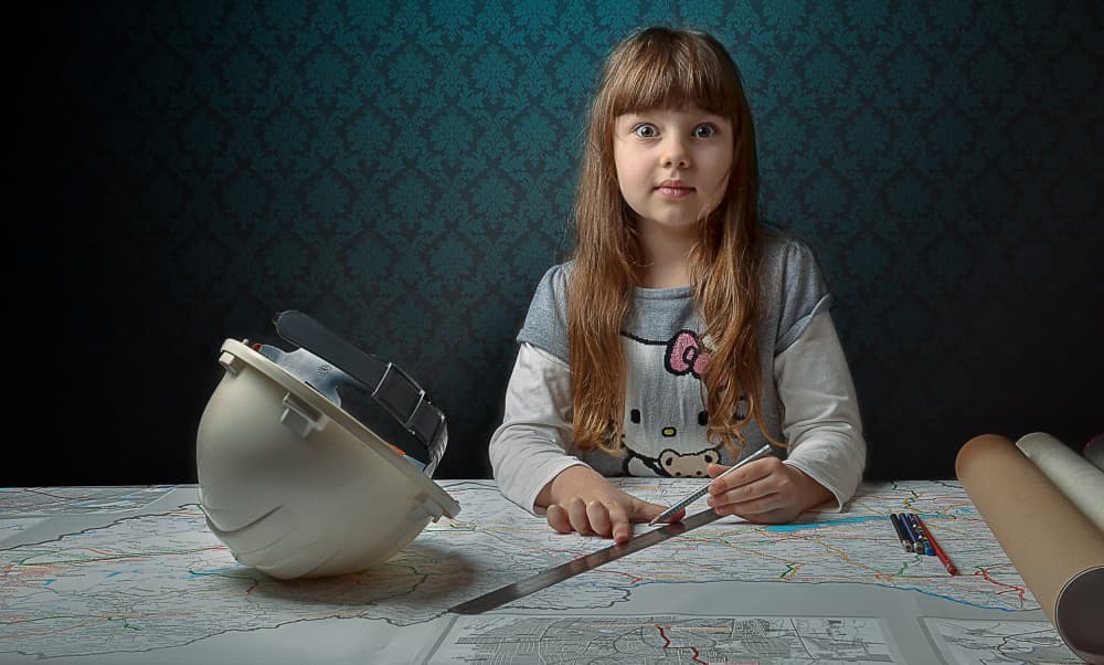 Future Architect Girl by Paul Adrian Chis — canvas wall art