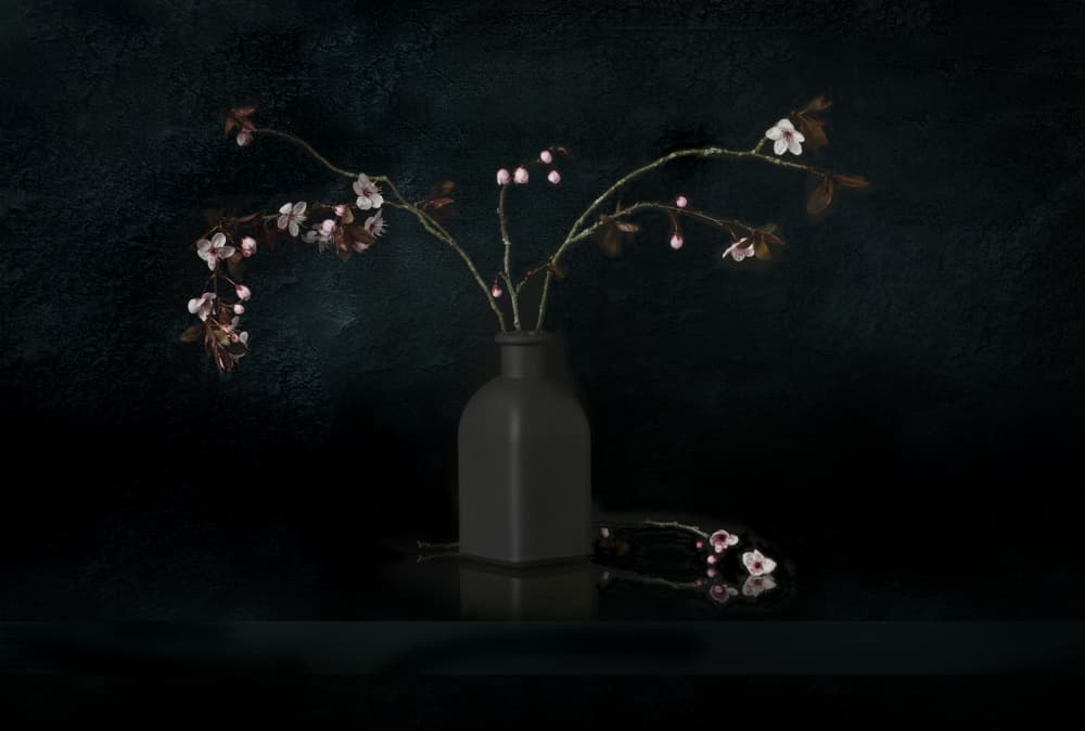 Cherry Blossom Still Life by Juan Antonio Palacios — canvas wall art