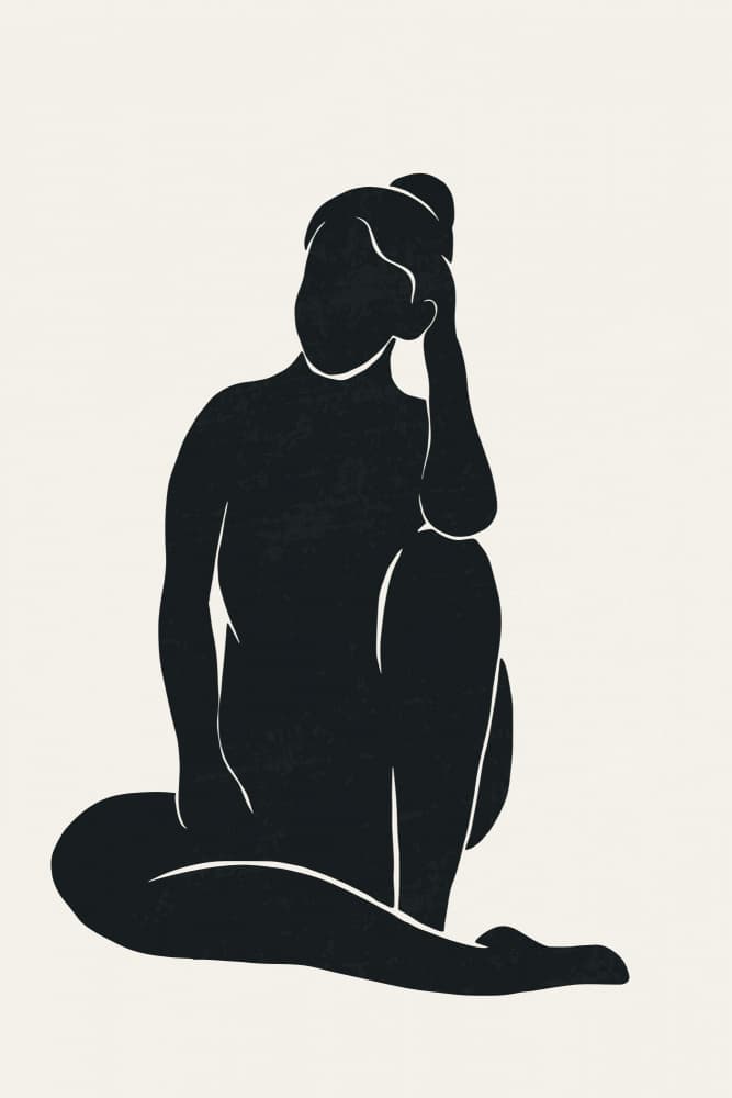 Pensive Female Silhouette by jay stanley — canvas wall art