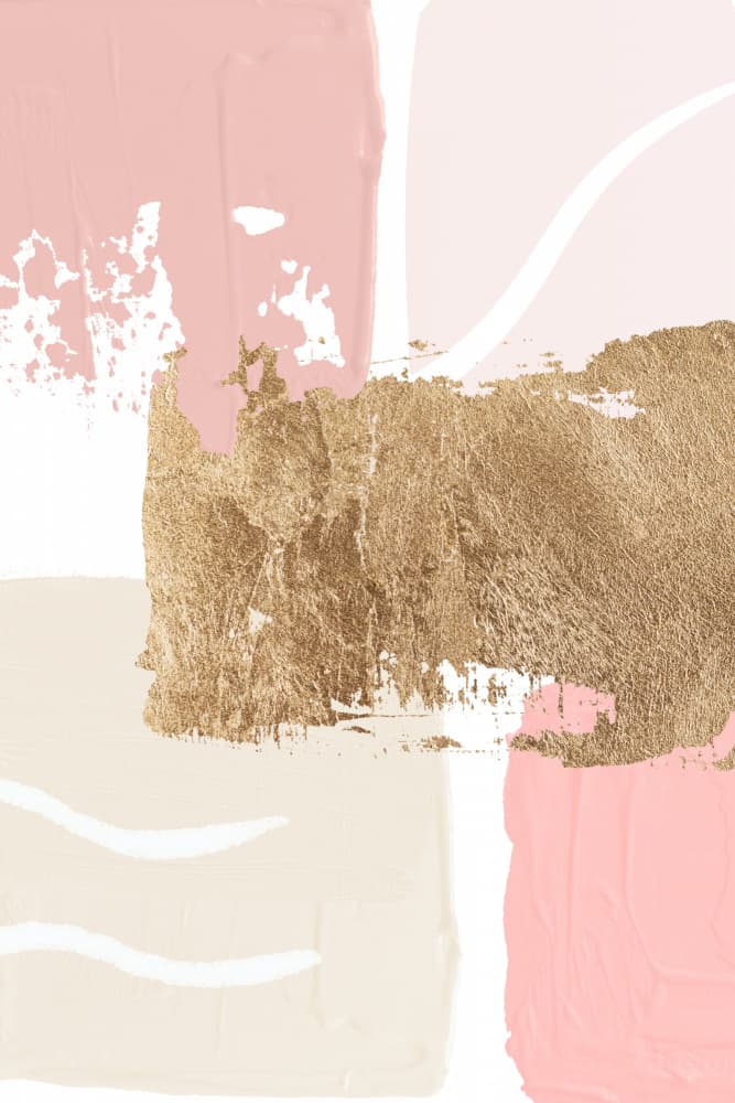 Blush Gold Abstract by Sally Ann Moss — canvas wall art