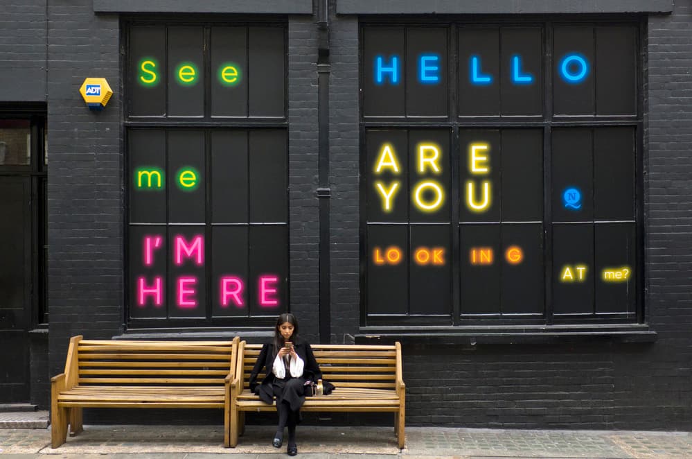 Urban Neon Conversation by Lorenzo Grifantini — canvas wall art
