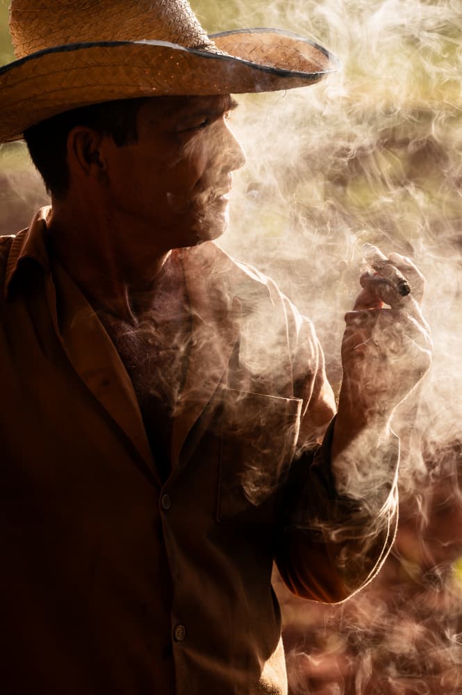 Pensive Man Smoking Cigar by Andrei Baisan — canvas wall art