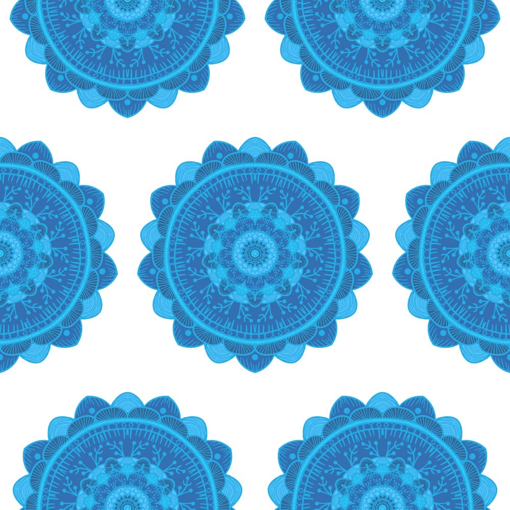 Tranquil Blue Mandalas by Marika Barsrsind — canvas wall art
