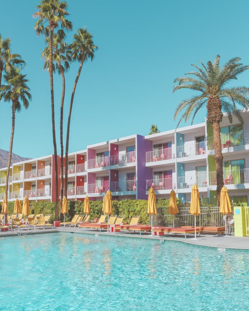 Saguaro Hotel Poolside in Palm Springs by Tom Windeknecht — canvas wall art