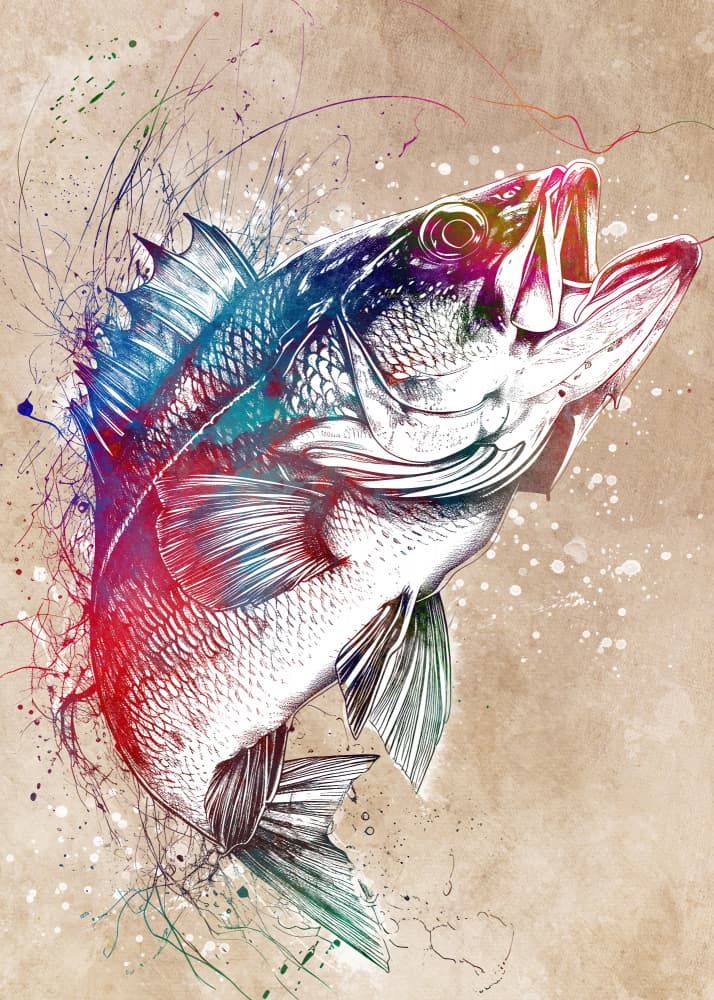 Colorful Bass Leap by Justyna Jaszke — canvas wall art