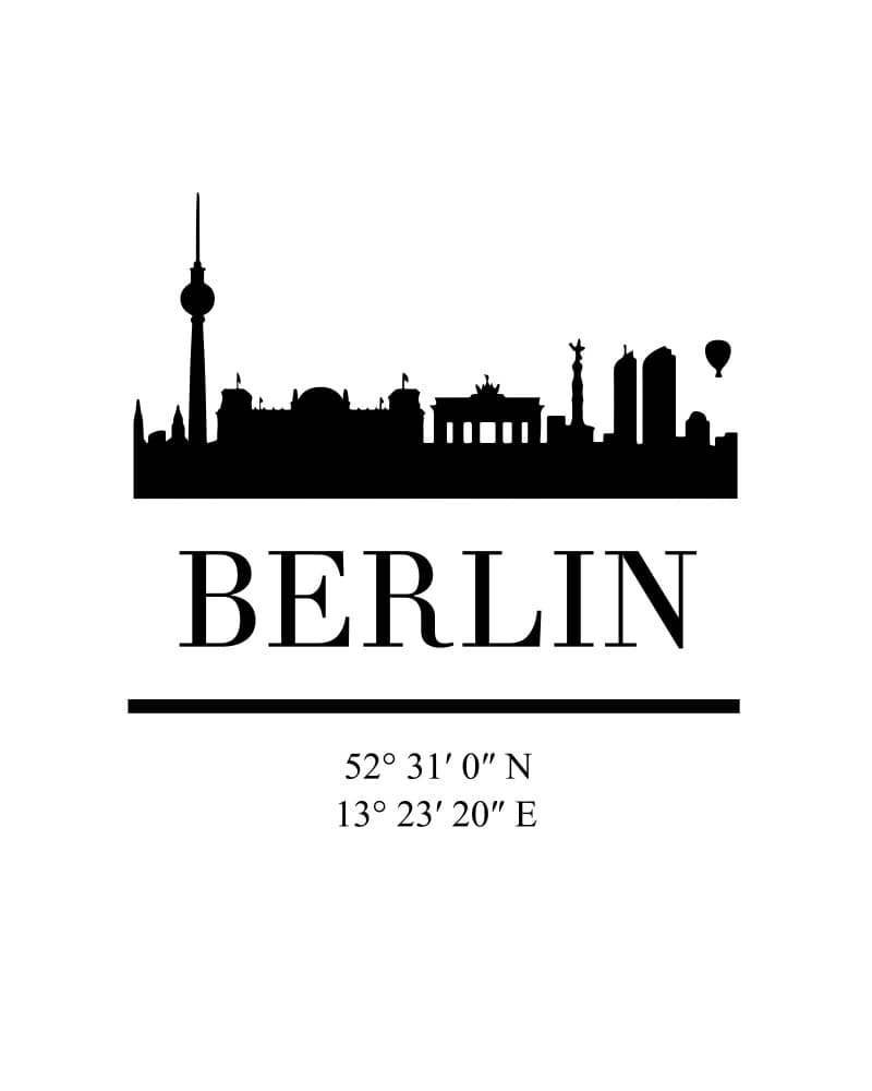 Berlin City Skyline by Emiliano Deificus — canvas wall art