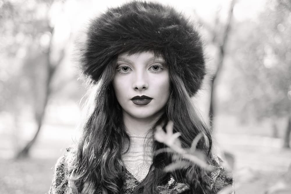 Dramatic Fur Hat Portrait by Josefina Melo — canvas wall art