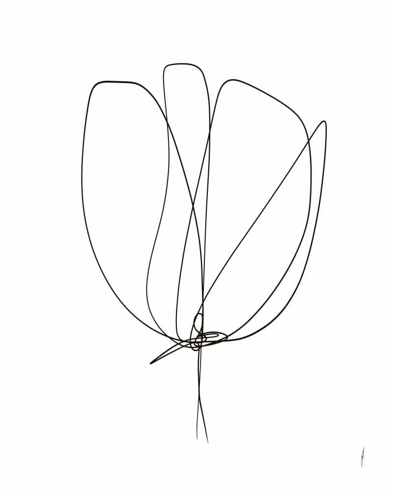 Modern Flower Line Art by Ankie Kooi — canvas wall art