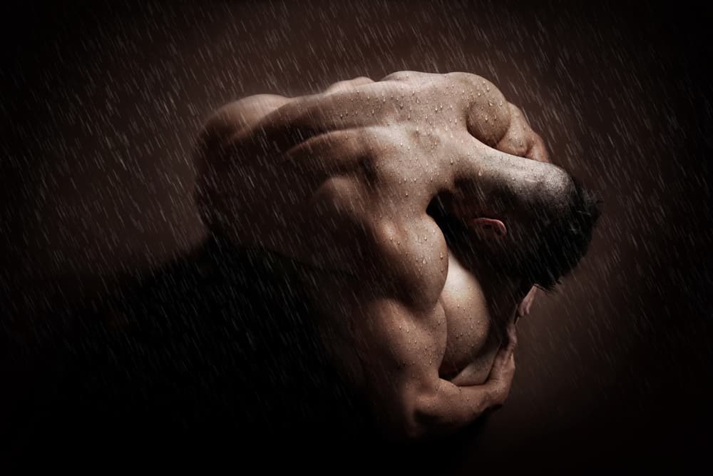 Powerful Man in Rain by DDiArte — canvas wall art