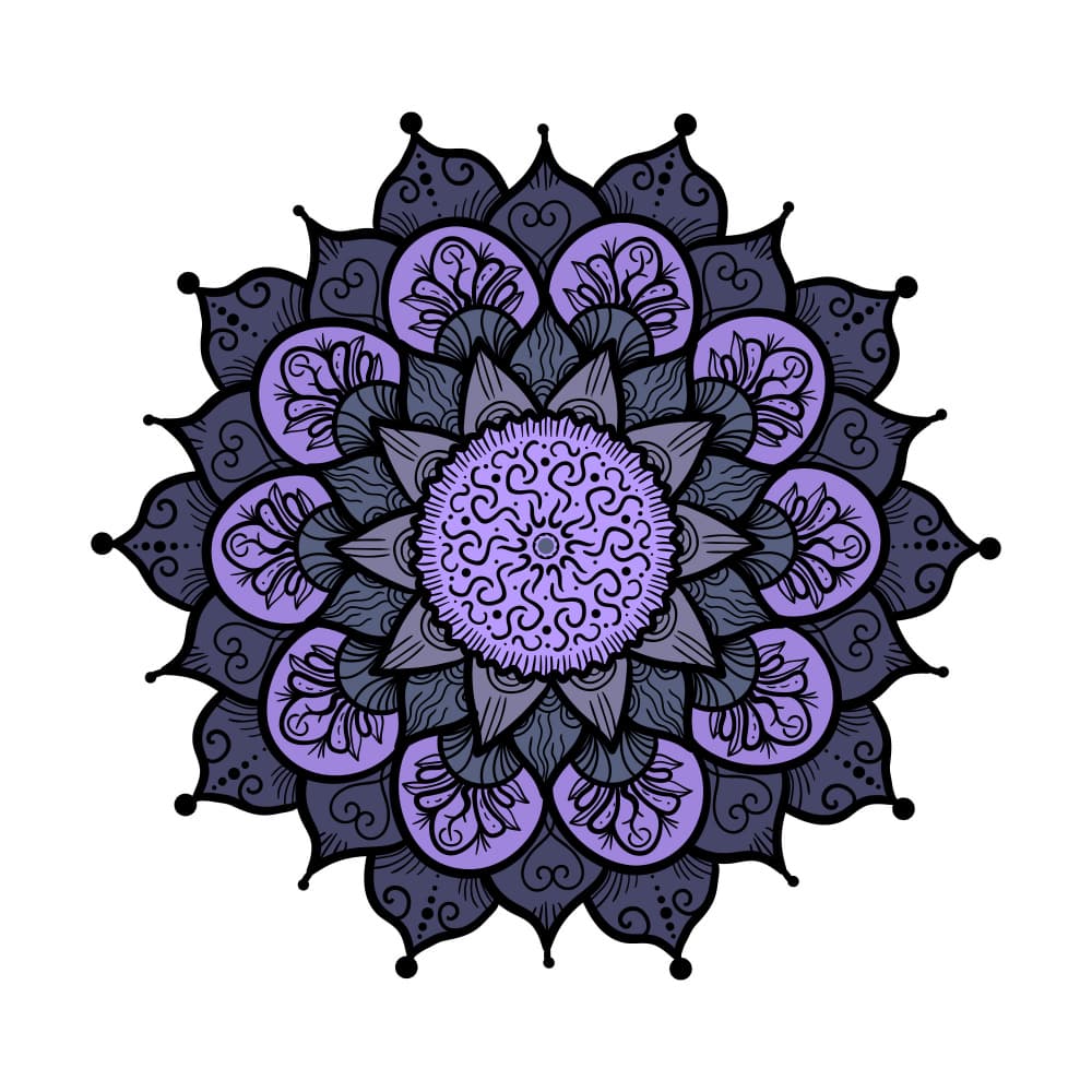 Intricate Purple Mandala by Marika Barsrsind — canvas wall art