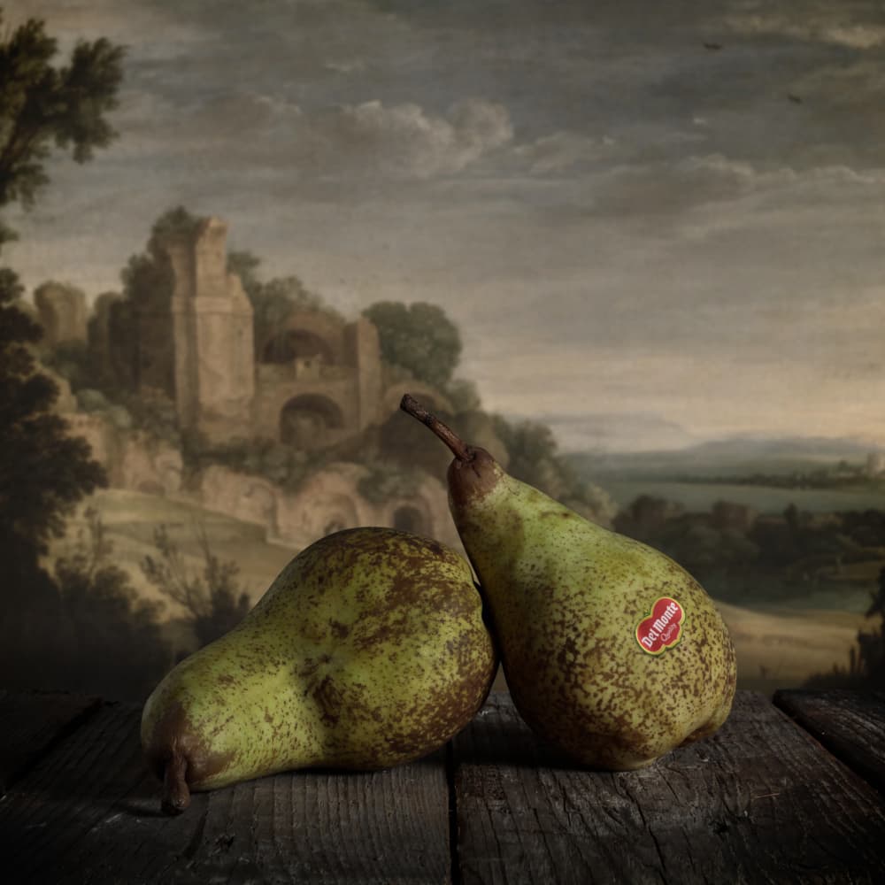 Pears Still Life with Ruins by Mister Solo — canvas wall art
