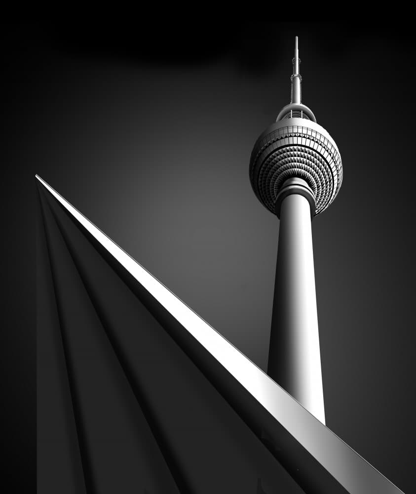Geometric City Tower by jordiegeatorrent — canvas wall art