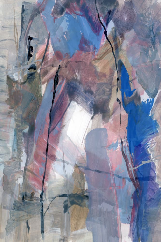 Expressive Blue Pink Abstract by cartissi — canvas wall art
