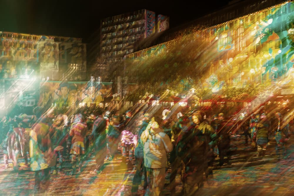 Dynamic City Night by Michael — canvas wall art