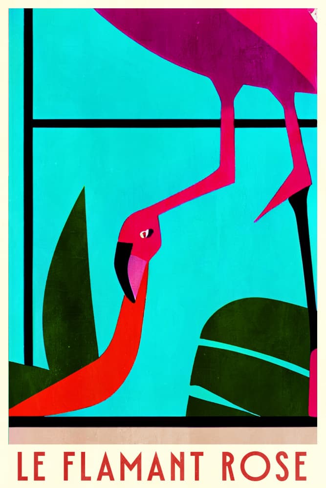 Pink Flamingo Deco by Bo Anderson — canvas wall art