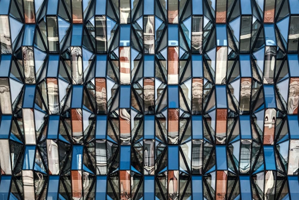 Geometric Glass Facade by Linda Wride — canvas wall art
