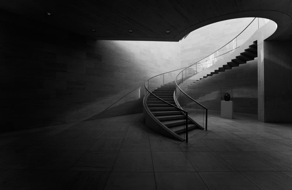 Elegant Spiral Staircase by Michael Echteld — canvas wall art