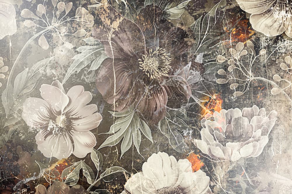 Dark Floral Elegance by Rafal Kulik — canvas wall art