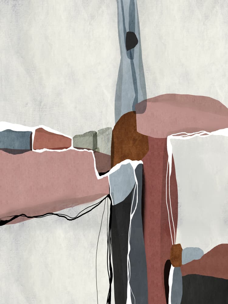 Muted Organic Shapes by Roberto Moro — canvas wall art