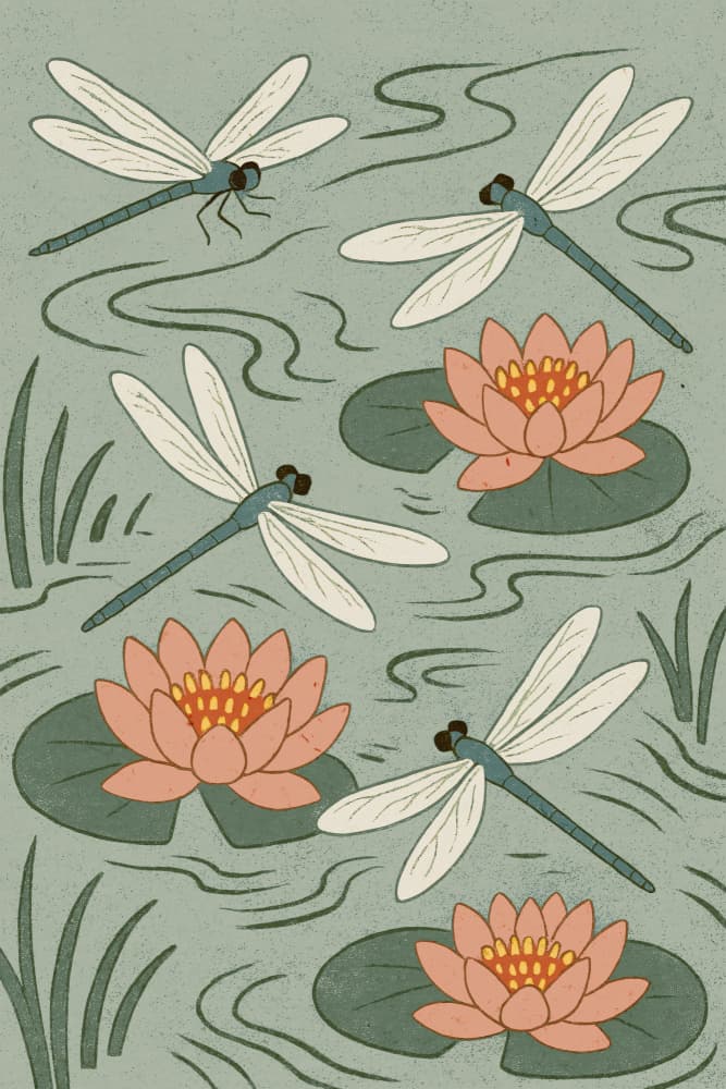 Waterlillydragonfly by Treechild — canvas wall art