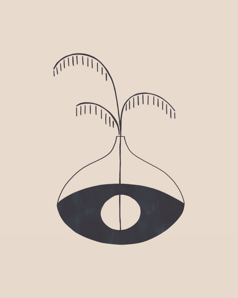 Minimalist Eye Vase by Ivy Green Illustrations — canvas wall art
